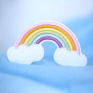 Regenbogen Aufnäher Bügelbild Applikation Aufbügler Patch