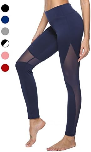 dh Garment Women's Running Leggings High Waist Gym Tights With Waistband Pocket - Tummy Control (Large)