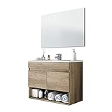 lavabo esterno 45 cm Este tipo de material tiene una superficie no porosa y muy resistente. Por lo tanto, es un mueble fácil y rápido de limpiar con un paño húmedo. Requiere montaje (incluye instrucciones y herrajes).