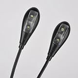 MagiDeal Flexible 2 Dual Arme Clip Auf 4 LED-Licht Klemmlampe Für Tisch Lampe Schwarz Buchlese - 4