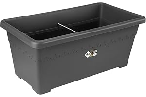 elho Algarve Terrace 80 - Planter for Outdoor - Ø 77.5 x H 33.2 cm - Black/Anthracite