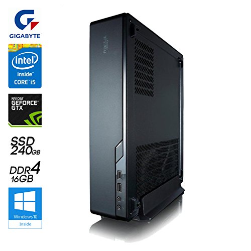 SNOGARD Minicase Max Power Gaming PC incl. Windows 10 | Intel Core i5-7500 Kaby Lake, 6GB Nvidia GeForce GTX 1060 Overclocked, 16GB DDR4 RAM, 2TB HDD • Slim Desktop Komplett System | Mega Power PC im Konsolen Format