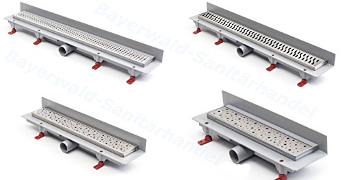 Duschrinne Bodenablauf Edelstahl Ablaufrinne Badablauf flach 75cm , Modell: Klassik-Wandmontage