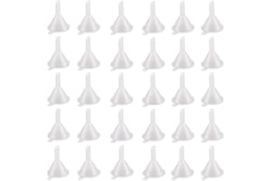 BUOSHA Embudo, 30 Piezas Embudo Pequeño, Mini Embudo de Viaje, embudo Pequeño Cocina Plastico Transparente, Embudos para Llenar Botella Perfume Aceite Esencial Emulsión Líquido Laboratorio
