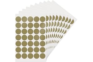 YIKIADA Złote, okrągłe, 25 mm, naklejki punktowe, samoprzylepne, wodoodporne, samoprzylepne kropki, naklejki, małe etykiety, 350 sztuk