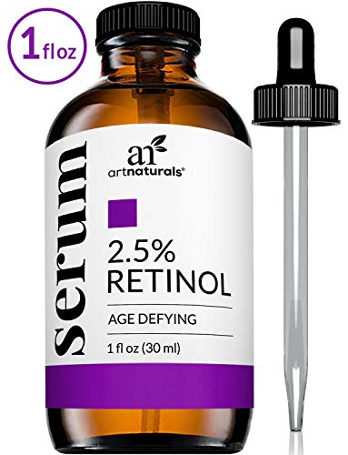 ArtNaturals Sérum De Retinol - (1 Fl Oz / 30ml) - 2.5% Con 20% De Vitamina C Y Ácido Hialurónico. Sérum Antiarrugas Y Antienvejecimiento Para Rostro Y Pieles Sensibles.