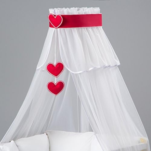 3 element set : Lovely Canopy/Mosquito Net for Baby Cot Bed Crib + hanging Decorations + Holder / Designed by Dreamzzz handmade