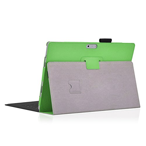 Tasche für Microsoft Surface 3 mit praktischer Stand Funktion aus robustem Kunstleder kombiniert Schutz und Design für Ihr Microsoft Surface 3 Hülle Cover Case Grün von UC Express® - 3
