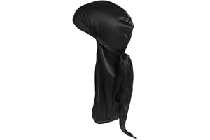 Hsthe Sea 2 st Silky Durag Caps Long Tail Wave Cap Headwraps Hip-hop Bred rem Mjuk Andas Silky Turban