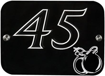 House Sign Number Plaque Custom Made Personalised With Emblem of Castanets | 12 Colours | 6 Designs