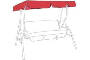 JUDY1980 Toldo de balancín de jardín de 3 plazas, Impermeable, Techo de Repuesto para balancín Exterior Anti Rayos UV, Techo de Repuesto para Columpio, jardín terraza o balcón…
