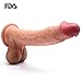 Produktbild Luvkis Dildo mit 2 Volle geformte Bälle Zwei-Layer-Silikon Realistischer Dildo Sexspielzeug für Frauen Hands-Free Anal und Pussy Play Masturbation (9,8 zoll)