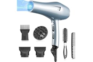 FaszinCare Phon capelli Professionale Ionico, Diffusore e Pettine Concentratore - 2 Velocità e 3 Impostazioni di Calore