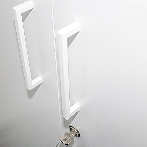 PROFI Aktenschrank abschließbar 5 OH Weiß Schrank Büroschrank Flügeltürenschrank - 