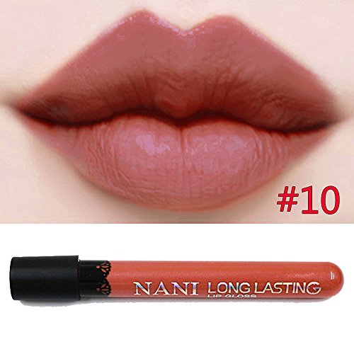 Waterproof Liquid Makeup Lip Pencil Matte Lipstick Lip Gloss Super Long Lasting 10#