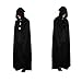 Produktbild Morbuy Damen Herren Halloween Umhang Satin Karneval Fasching Kostüm Cape mit Kapuze Vampir Kostüm Halloween Erwachsener Unisex