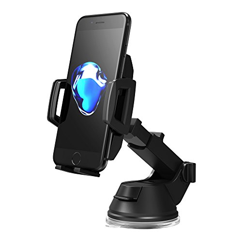 Supporto Auto Smartphone TaoTronics Porta Cellulare Auto con Tasto Posteriore di Rilascio Automatico, Supporto per Auto (Base Retrattile e Regolabile, Perno Regolatore Aggiustabile, Ventosa Larga e Piatta, 3 Modi per Regolare, Compatibile con iPhone, Galaxy e gli Smartphone PiÃ¹ Comuni) per iPhone 7 / 6 / 6s / 5s / 5 , Galaxy Note 8 / S8, HUAWEI, Xiaomi, One Plus ecc