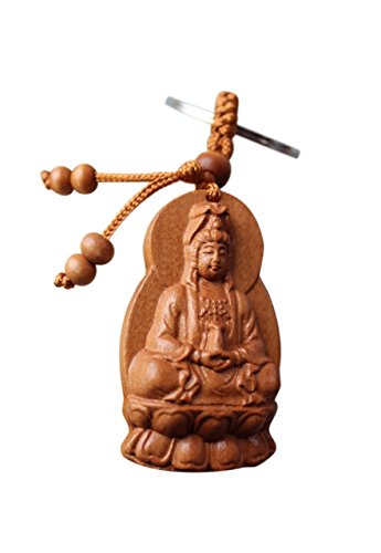 Buddha Anhänger | Buddha Anhänger Holz | Glücksbringer Schlüsselanhänger | Glücksbringer Auto | Glücksbringer Anhänger | Rosenholz | Buddha Geschenkidee aus Rosenholz | Guanyin | Huanghuali - 3