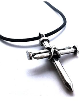 Antik Nagel Kreuz Halskette