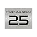 Produktbild Hausnummernschild Hausnummer • Edelstahl fein gebürstet • mit Wunschnummer + Straßenname Folienplott • Design 11 (1mm)