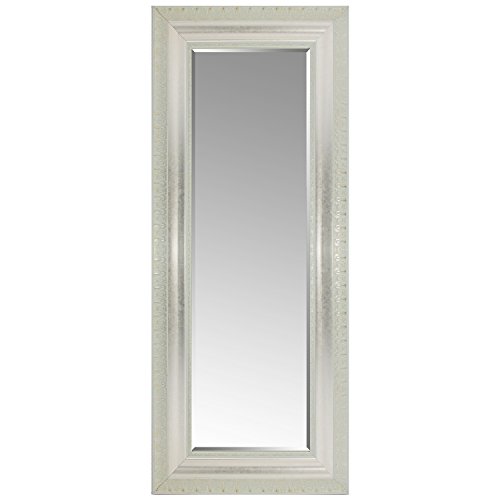 Wandspiegel mit Facettenschliff und Verzierungen 140x60cm Antik-Optik Silbergold Hängespiegel Flurspiegel Frisierspiegel Spiegel Ganzkörperspiegel