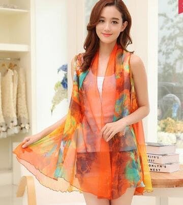 Rolandson summer variety chiffon shirt shawl scarf scarf Beach air conditioning sunscreen clothing multifunctional female scarf