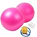 Price comparison product image RUNACC Peanut Ball Anti-burst Fitness and Exercise Ball with Free Hand Pump and Gas Plugs, Suitable for Pilates, Yoga and Gym Fitness, Pink