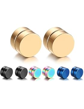 Oidea 4 Paare(8PCS) Herren Damen Ohrringe, Hip Hop Rock Kreis Rund Ohne Loch Fake Ohrclip Ohrstecker Creolen Ohrschmuck...