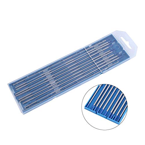 Lanthanated Electrodes, TIG Electrodes, Asixx 10pcs TIG Tungsten Electrodes Tungsten Welding Electrodes Lanthanated Electrode Blue Tip 1.0/1.6/2.4mm for Welding Stainless Steel and Thin Metal Plate(2.