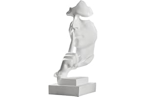 PIGPIGFLY Il Silenzio è Statua d'oro,Statue Decorative, Figure Decorative, Statuette Decorative Casa, Soggiorno Decorativo Moderno da Appoggiare, Scultura Astratta in Poliresina, Idea Regalo(Bianco)