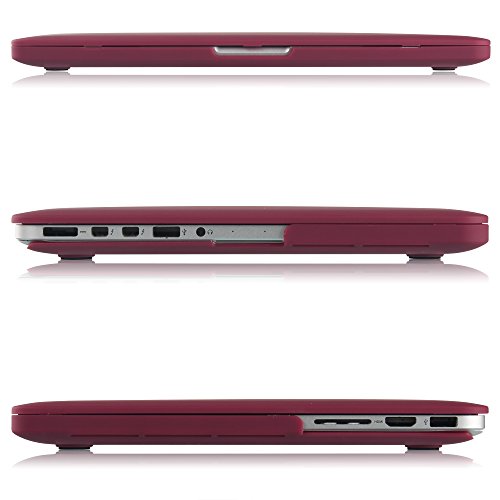 iDOO MacBook Schutzhülle / Hard Case Cover Laptop Hülle [Für MacBook Pro 13 Zoll Retina – ohne CD-Laufwerk: A1425/A1502] – matt, Weinrot - 4