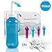 Produktbild FUCHSI® Nasendusche | Extra Große Nasenspülung 500ml + 14x 4g Nasenspülsalz + 4 Aufsätze für Erwachsene & Kinder | effektive Nasenreinigung bei Schnupfen, trockener Nase, Allergie, Erkältung - BLAU
