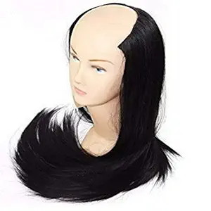 Alizz super silky stylish straight hair extension 24inch natural looks black false fake hair braid ladies wig for women wig for girls hair extensions bun juda pony tail wig natural long volumizer