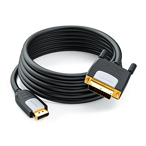 deleyCON 3m DisplayPort zu DVI Kabel – FullHD / 1080p / 3D / HDCP / EDID – DP Stecker auf DVI-D (24+1) Stecker (Adapterkabel) – vergoldet – für Apple Mac / PC / Notebook / Monitor / Beamer / Grafikkarte – 3 Meter - 4