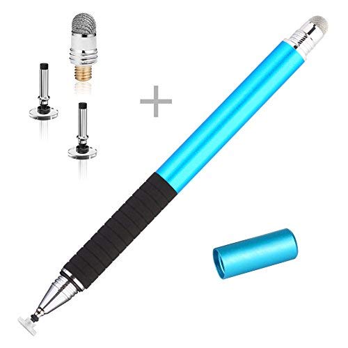Stylus universal, Disc Stylus Lapiceras con pantalla táctil para todos los teléfonos celulares con pantalla táctil capacitiva, tabletas con 3 puntas de repuesto