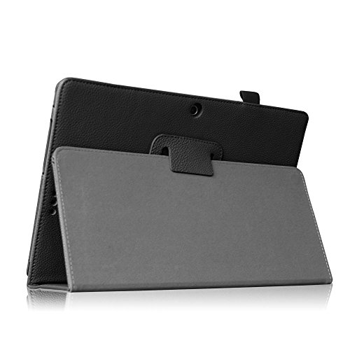 Fintie MEDION LIFETAB P10356 Hülle Case – Folio Kunstleder Schutzhülle Tasche Cover Etui mit Ständerfunktion und Stylus-Halterung für MEDION LIFETAB P10356 (MD 99632) Tablet-PC (10.1 Zoll), Schwarz - 6