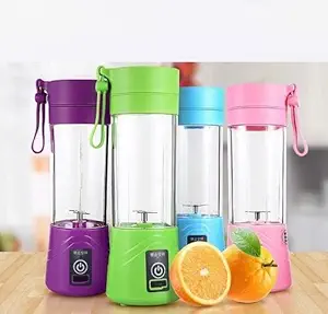 Portable Juicer Bottle and Blender with Wireless Rechargeable Mini Fruit Juice Cup (Multicolour)