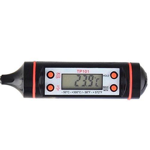 Keenest Digital LCD Haushaltsthermometer küchen Einstichthermometer für Kochen Küche Lebensmittel Fleisch BBQ Jam Wein Steak Candy (Schwarz） - 2