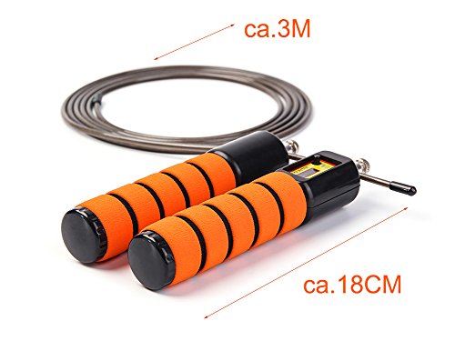 JOYORUN Springseil Speed Rope mit Zähler / Springseil Stahl für Sport Training CrossFit, Fitness-Training, Rope-Skipping, MMA & WODs - 2