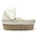 Kinder Valley Dimple on Palm Moses Basket and Walnut Rocking Stand Bundle (Cream)