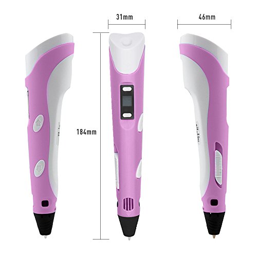 3D Stift,Colourstone Intelligent Pen Druck 3D Display LED Mit Fuß Perle Stift und Filamente für die Schaffung und die Malerei Doodling,großes Geschenk für die Malerei Lovers 3D Pen(Pink) - 3