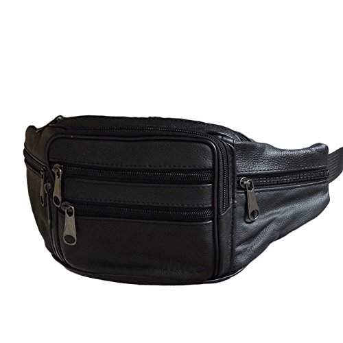 Gürteltasche Doggy Bag Sporttasche Bauchtasche Hüfttasche schwarz echtes Leder - 3