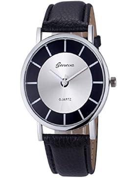 Frauen Uhr Loveso Uhren Damen Armbanduhren Retro Quartz PU Leder Band Legierung Watches (6 Farbe) (One Size, Schwarz)