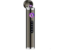 KIPIDA Mini Mechero Electrico, Encendedor Electrico de Doble Arco sin Llama, USB Encendedor Electrico Pantalla Táctil Mechero Electric sin Llama, Gran Regalo para Hombres, Cocina, Camping, Velas