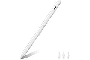 Ciscle Pen Compatible for iPad 2018-2023, Tilt Sensitivity Magenetic Attach Stylus Pencil with Palm Rejection, Compatible Apple iPad 6-10th/ Pro 11''&12.9 3rd-5th/ Air 3rd-5th, Mini 5/6th, White