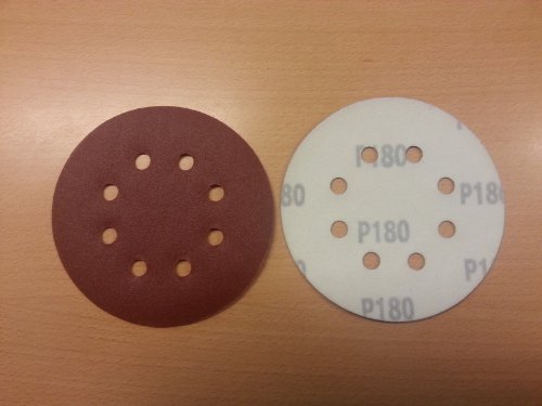 180 Stück SBS Klett-Schleifscheiben Ø 125 mm Körnung je 30 x 40/60/80/120/180/240 für Exzenter-Schleifer 8 Loch - 6