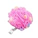Bathing Skin Care Fuchsia Meshy Hole Ball Scrubber Shower Pouf