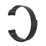 Vovotrade Milanese Edelstahl Uhrenarmband -Bügel-Armband für Fitbit Charge 2 Tracker_Schwarz