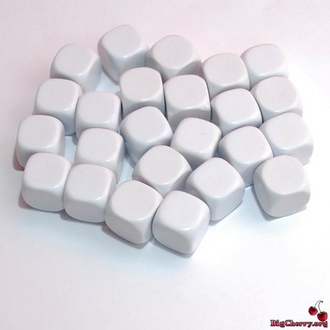 Book's Cover ofBig Cherry Lot de 24 dés vierges 6 faces D6 16 mm Blanc