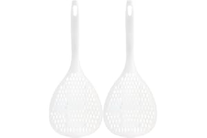 vepoty Strainer Scoop 2pcs Silicone Colander Spoon with Long Handle Drain Water Sieve Slotted Spoon for Kitchen Home Gadgets